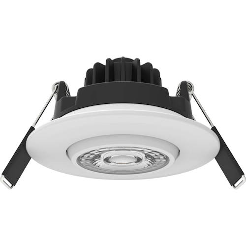 Product image for RAB G3R8930120W 3" Round LED Gimbal Downlight, 8W, 600 Lumens, 90CRI 3000K, 120V, White