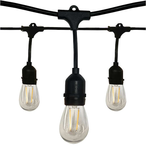 Product image for Satco S8020 24FT; LED String Light; Includes 12-Light Filament LED bulbs; With Plug