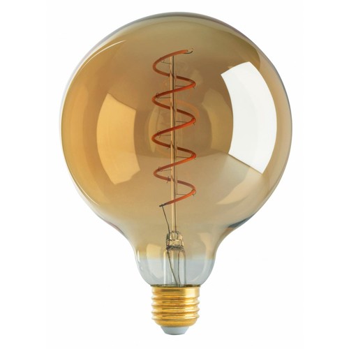 Product image for Satco S9969 4.5 Watt G40 LED; Amber; Medium base; 2000K; 240 Lumens; 120 Volt