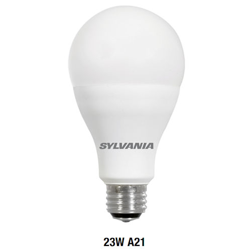 Sylvania 79735 LED23A21/DIM/O/850/U/RP ULTRA LED&#8482; A21 Lamp, 23W 120V, Dimmable, 80CRI, 2600 Lumen, 5000K, E26 Medium Base, Frosted Finish
