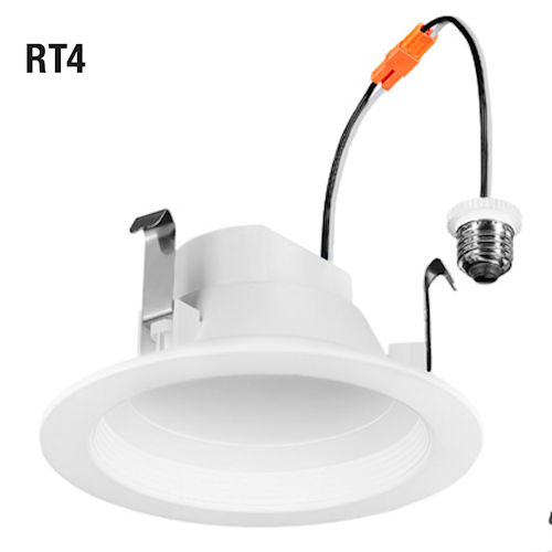 Product image for Sylvania 62858 RT41A/600ST927/SMWH/E26 LED Screw-Base Retrofit Downlight for 4" Housing, 7W 120V, 600 Lumens, 90+ CRI, 2700K, Dimmable, w/E26 Adaptor, Smooth Reflector, White