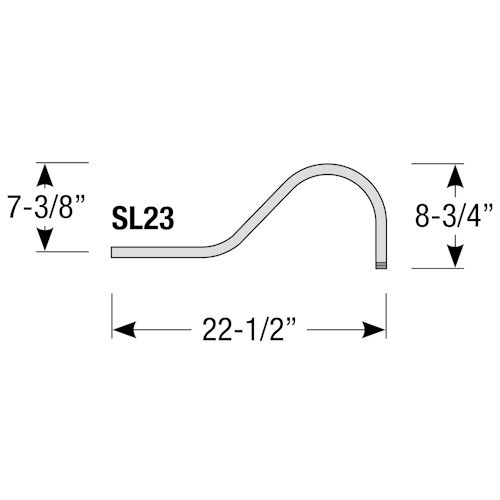 Product image for Troy Lighting 2SL23SGW 23" Small Loop Arm for Angle Reflector Fixture, 1/2" IP Connection, Semi Gloss White