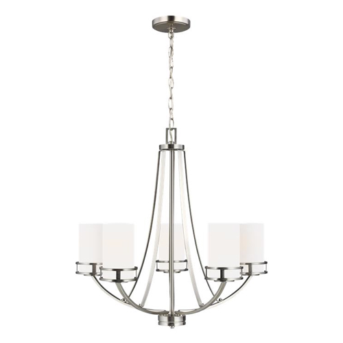 Product image for Robie 5 Light LED Chandelier - Brushed Nickel