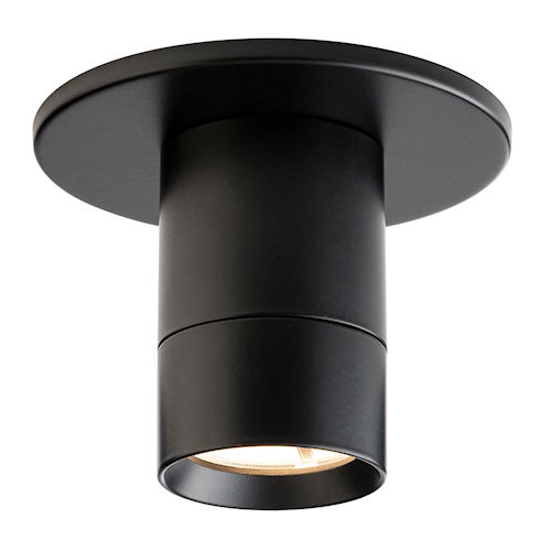 Product image for WAC Lighting FM-240103-CS-BK Twist-N-Lite LED Mini Surface Flush Mount Cylinder Fixture, 2700K - 5000K CCT, 90 CRI, 12W, 900 Lumens, Black Finish