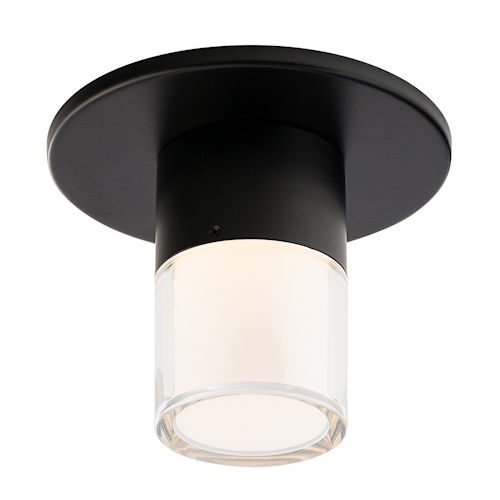 Product image for WAC Lighting FM-240203-CS-BK Twist-N-Lite LED Mini Flush Surface Mount Cylinder Fixture, 2700K - 5000K CCT, 90 CRI, 9W, 550 Lumens, Black Finish