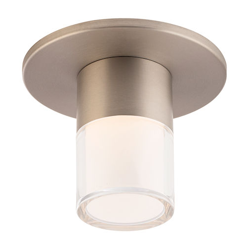 Product image for WAC Lighting FM-240203-CS-BN Twist-N-Lite LED Mini Flush Surface Mount Cylinder Fixture, 2700K - 5000K CCT, 90 CRI, 9W, 550 Lumens, Brushed Nickel Finish