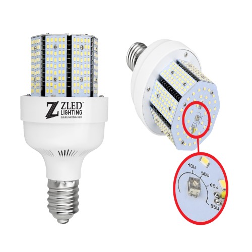 Product image for ZOOIMP C-E26-50/40/30W-50K-STUB-D-2 50/40/30W WATTAGE SELECT LED STUBBY CORN COB LAMP 50K 120/277V MED BASE