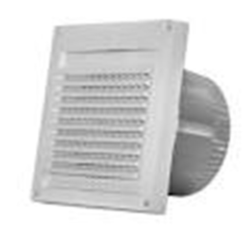 Product image for BUILDERS 110812 4" WHITE FRESH AIR INTAKE HOOD PLASTIC BIRD GRILL