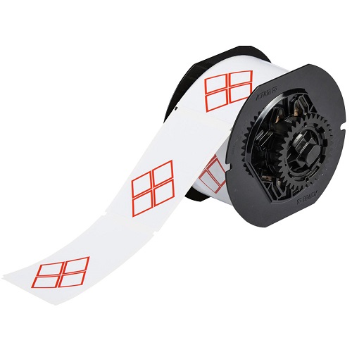 Product image for Brady B30-260-7569-CLP4B B30 Series GHS CLP Vinyl Labels, 2.17" H x 3.35" W, Red on White, Pre-Printed Areas on Label: 4B Diamonds