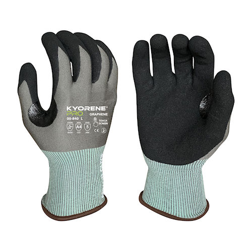 Product image for Armor Guys 00-840-3X 18g Gray Kyorene Pro® Liner w/ Black HCT® MicroFoam Nitrile Palm Coating, ANSI A4 - 3XL