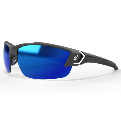 Product image for EDGE TSDKAP218-G2 KHOR G2 BLACK FRAME / POLARIZED AQUA PRECISION BLUE MIRROR LENSES SAFETY GLASSES