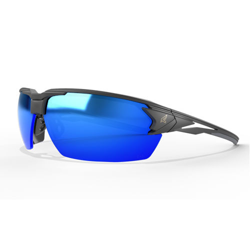 Product image for EDGE XPAP418 PUMORI MATTE BLACK FRAME / AQUA PRECISION BLUE MIRROR LENSES SAFETY GLASSES