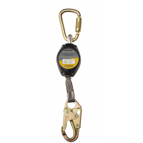 FrenchCreek XR-7W Self-Retracting Safety Lifeline, 7ft Class-A Web SRL, Steel Caribiner & Locking Snap