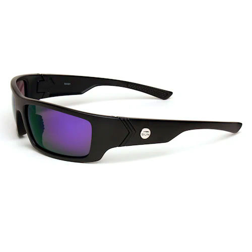 Product image for HoriSun 74101 Style 645 'Wave Rider' Polarized Safety Eyewear, Matte Black Frame / Ice Blue Lens