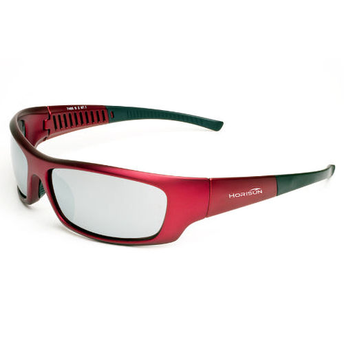 Product image for HoriSun 7485 Style 662 'Captain' Safety Glasses, Satin Red Frame / Smoke Silver Mirror Lens