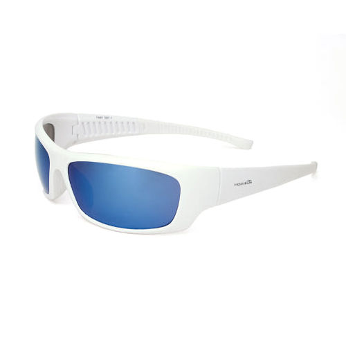 Product image for HoriSun 7487 Style 662 'Captain' Safety Eyewear, Satin White Frame / Blue Mirror Lens