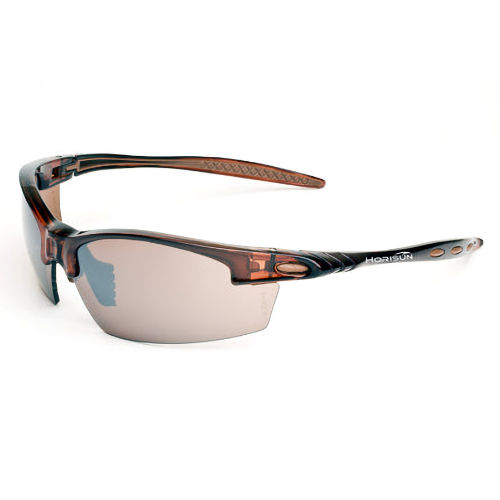 Product image for HoriSun 7493 Style 654 'Pacesetter' Safety Eyewear, Shiny Brown Frame / Brown Mirror Lens