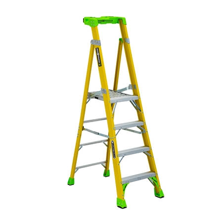 Product image for Louisville Ladder FCP1404HD 4ft Fiberglass Cross Pinnacle Platform / Leaning Step Ladder, Type IAA, 375lb Load Capacity