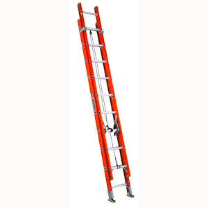 Product image for Louisville Ladder FE3232-E03 32ft Fiberglass Extension Ladder (Max 29ft Extended Length), Combination Pole Grip & Cable Hook, Type 1A, 300lb Capacity