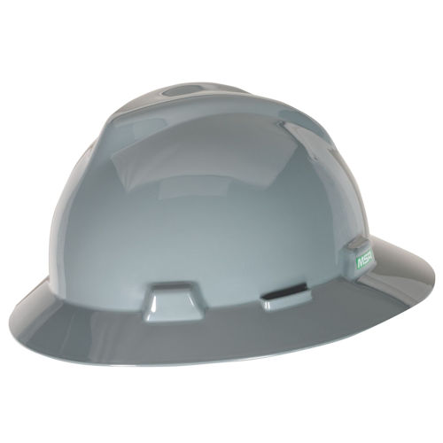 Product image for MSA 475367-ROSENDIN GREY Full Brim Hard Hat w/ BL71413 Front BL7400 Left Side ROSENDIN Logo