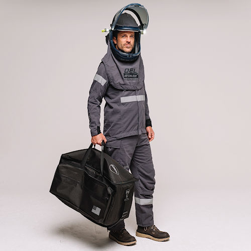 Product image for OEL AFW40LF-FL-BSJB-GTX-XL 40 Cal Jacket & Bib-Overall Kit, Lift Front Hood, Lights, Fan & Storage Bag, Black Series GTX, Size: XLarge