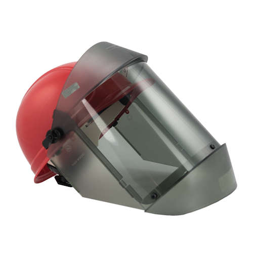 Product image for Oberon 21AGR12AF-C+500 12 CAL Deluxe True Color Grey Arcshield w/ Red Ratchet Hard Hat