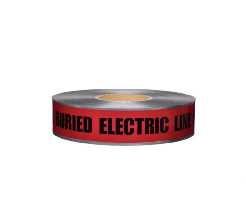 Product image for OMG DT6RE 6X1000' RED DETECTABLE TAPE CAUTION BURIED ELECTRIC LINE BELOW