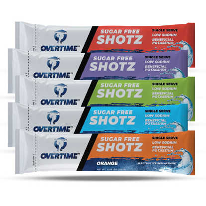 Overtime 55-SINGLESERVE Single Serve Shotz for 16.9 fl.oz Bottle, 5 Flavor Variety Product image for Overtime 55-SINGLESERVE Single Serve Shotz for 16.9 fl.oz Bottle, 5 Flavor Variety