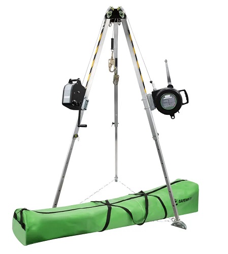 Product image for Safewaze 019-11004 7' Adjustable Tripod Kit, 65' Personnel Winch, 65' 3-Way