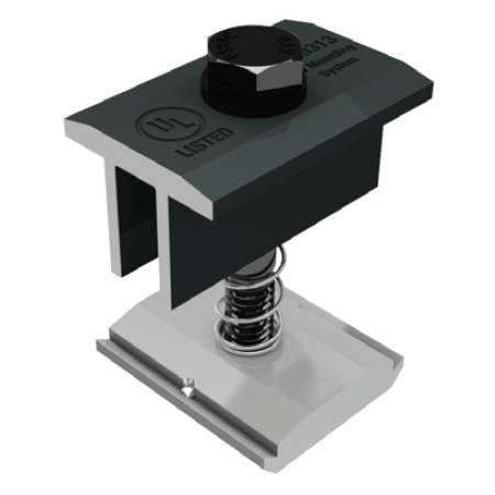 Product image for SnapNrack 242-02054 Bonding Mid Clamp, 1.31-1.77" Black