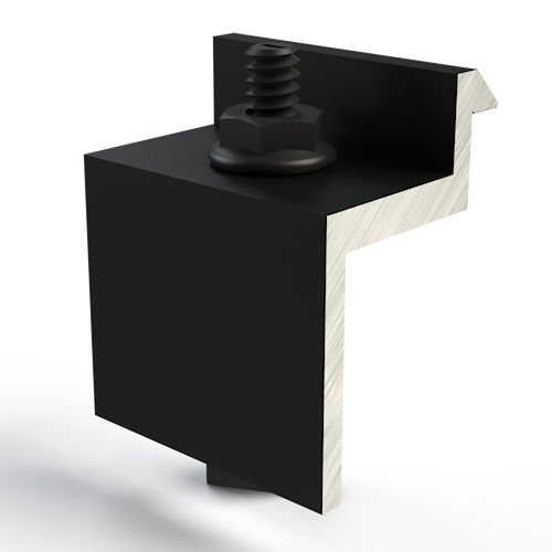 Product image for Unirac 302022D SolarMount End-Clamp CLR AL, fits 33mm-36mm (1.30"-1.42") - Dark Bronze Anodized (Black) Aluminum