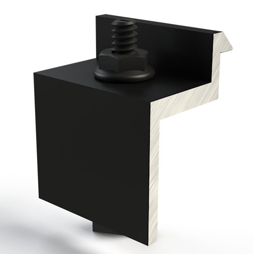 Product image for Unirac 302024D SolarMount End-Clamp CLR AL, fits 50mm-51mm (1.97"-2.00") - Dark Bronze Anodized (Black) Aluminum