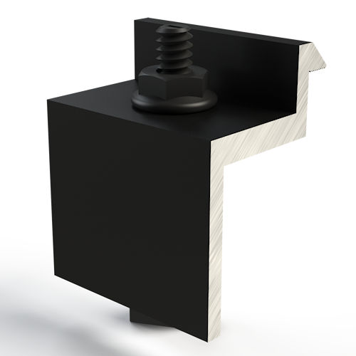 Product image for Unirac 302025D SolarMount End-Clamp CLR AL, fits 45mm-47mm (1.77"-1.85") - Dark Bronze Anodized (Black) Aluminum