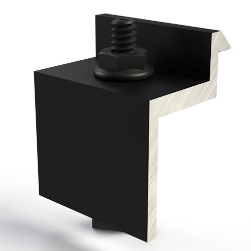 Product image for Unirac 302026D SolarMount End-Clamp CLR AL, fits 39mm-41mm (1.54"-1.61") - Dark Bronze Anodized (Black) Aluminum