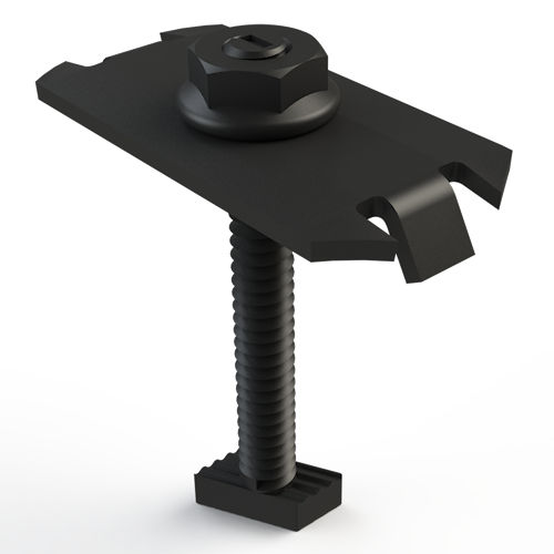 Product image for Unirac 302029D SolarMount Integrated Bonding Mid-Clamp, Top Mounting DK DRK SS - Dark Bronze Anodized (Black) Stainless Steel