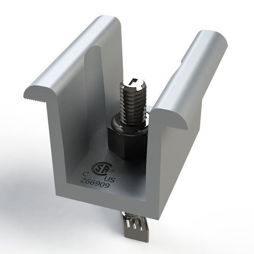 Unirac 302030M SolarMount Mid-Clamp Pro, Universal, 30mm-51mm (1.18"-2.00") - Mill Finish Aluminum