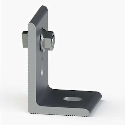 Product image for Unirac 304001C SolarMount L-Foot, Serrated, w/ T-Bolt, Clear Anodized Aluminum