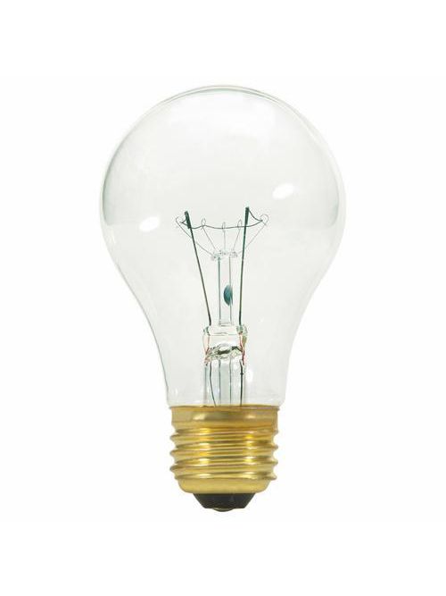 Product image for Satco S3941 40W A19 Incandescent; Clear; 2500 Average rated hours; 300 Lumens; Medium base; 130 Volt; 2/Pack