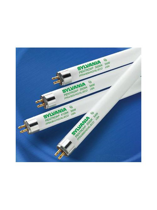 Product image for Sylvania 20199 54 W 85 CRI 5000 K 4900/4360 lm Glass Miniature Bi-Pin Base T5 High Output Fluorescent Lamp