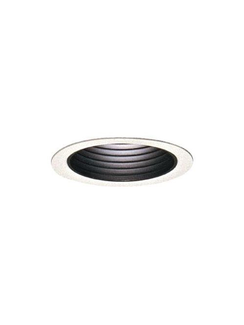 Product image for Philips Lighting 2027 3.75 Inch Black/White Round Adjustable Step Baffle Reflector Recessed Downlight Trim