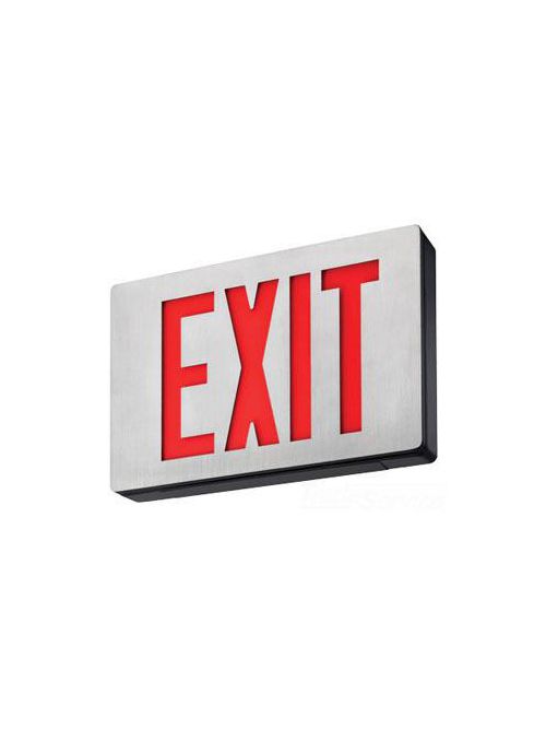 Product image for Lithonia Lighting LE S B 1 R 120/277 120/277 Volt Red Letter Die-Cast Aluminum Single Stencil Face Emergency LED Exit Sign