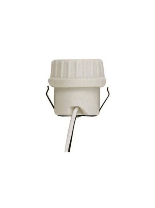 Product image for Satco 90/1107 Keyless Porcelain Socket With Double Snap-in Clip; Unglazed; 660W; 250V