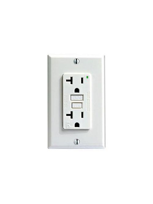 Product image for Leviton 7599-T 125 Volt 15 Amp 2-Pole 3-Wire NEMA 5-15R 1 Hp Light Almond Polycarbonate Feed-Through GFCI Receptacle