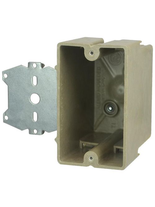 Allied Moulded 1098-Z4 3-1/4 x 2-1/4 x 3-3/4" 20.5" 1-Gang Fiberglass Switch/Receptacle Outlet Box Allied Moulded 1098-Z4 3-1/4 x 2-1/4 x 3-3/4" 20.5" 1-Gang Fiberglass Switch/Receptacle Outlet Box