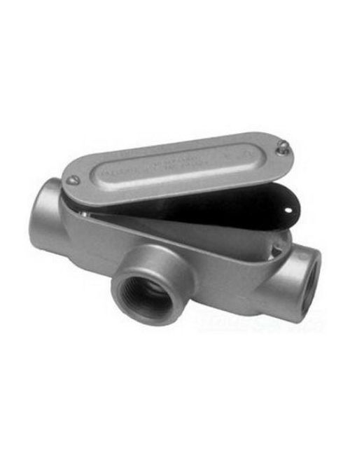 Product image for Mulberry 12841 1/2" Hub Electrostatic Powder Coated Die-Cast Aluminum Type T Threaded Conduit Body