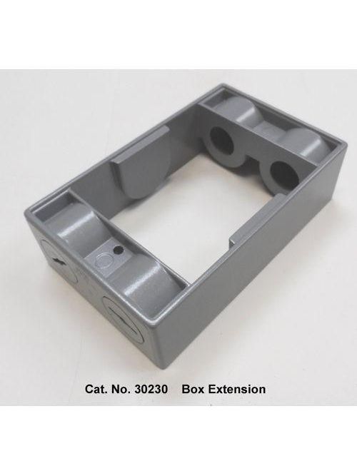 Product image for Mulberry 30230 1-Gang Weatherproof Box Extension, (4) 1/2" Hubs, 1.25" Deep, Die-Cast Aluminum, 9.5cu.in, Gray
