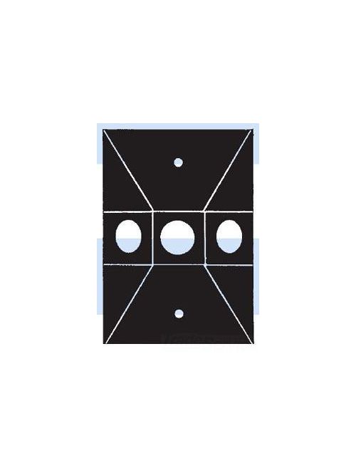 Product image for Mulberry 30361 Gray Powder Die-Cast Zinc 3-Hole Rectangular Heavy Duty Weatherproof Cover