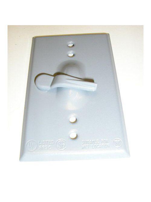 Product image for Mulberry 30488 10 Amp 250 Volt 1-Pole 1-Gang Powder Coated Die-Cast Heavy Duty Weatherproof Switch Cover