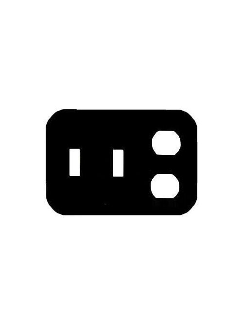 Product image for Mulberry 75543 3-Gang White Wrinkle Steel 2-Toggle Switch 2-Duplex Receptacle Wallplate