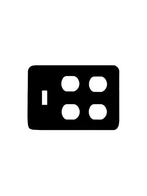 Product image for Mulberry 76553 3-Gang White Semi Gloss Steel 1-Toggle Switch 2-Duplex Receptacle Wallplate